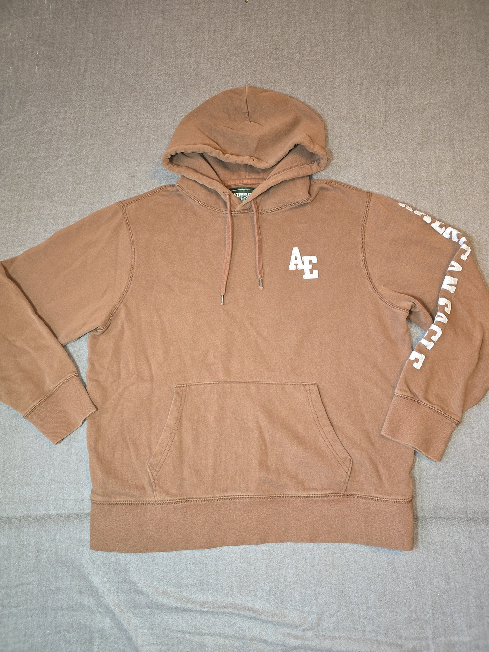 American Eagle Men's Brown Pullover Hoodie Y2K Large - Picture 2 of 11
